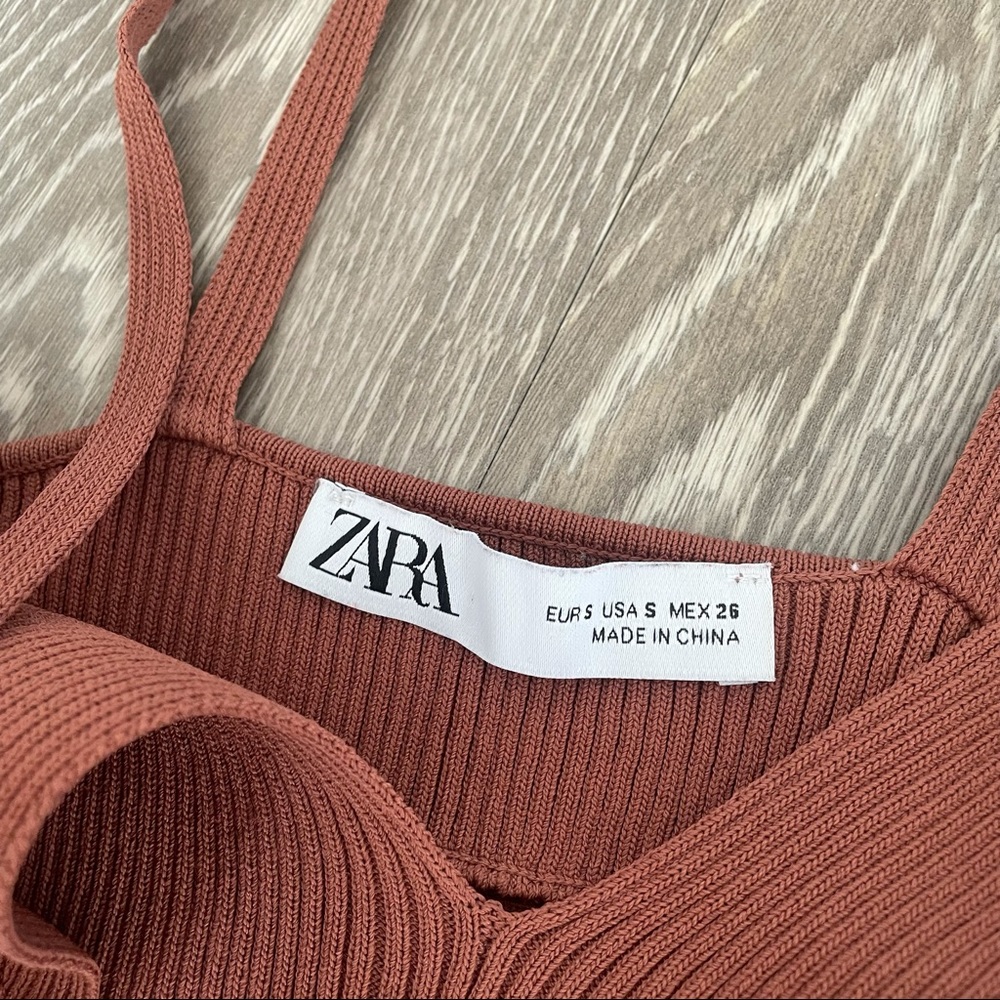 Brown Ribbed Knit Bra Top - Picture 2 of 3